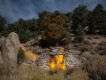 Historic Masonic Mine ruins by night