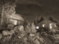 Abandoned Cabins in the Sonora Pass - black & white
