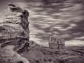 Capitol-Reef-formations-at-night-BW